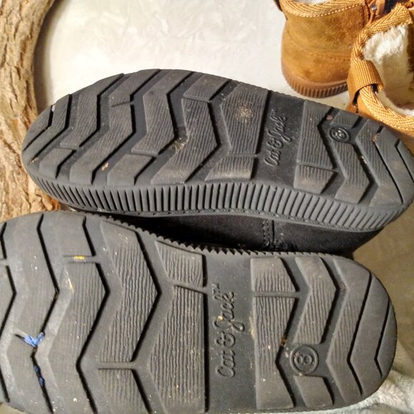 2 Pairs Size 8 Toddler Cat & Jack Faux Suede Furry Lined Winter Boots - Picture 6 of 9